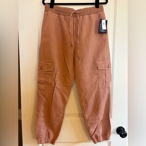 Gap Pull On Linen Blend Cargo Joggers, size M, NWT